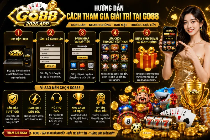 Hướng dẫn cách tham gia giải trí tại GO88