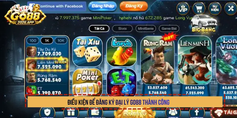 Điều kiện để đăng ký đại lý Go88 thành công